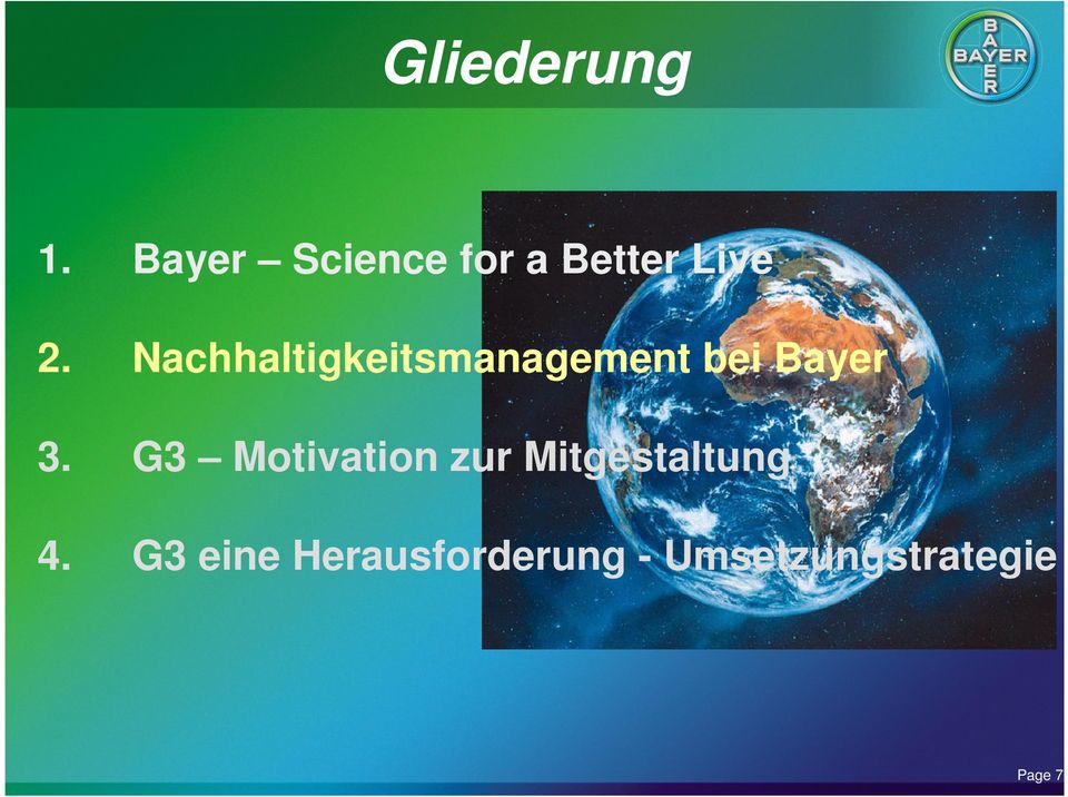 Nachhaltigkeitsmanagement bei Bayer 3.