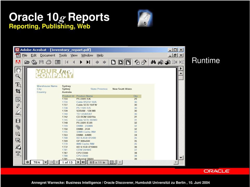 JDeveloper Online oder Batch-Reporting Report-Publishing XML Deployment: Mail, File, Browser,