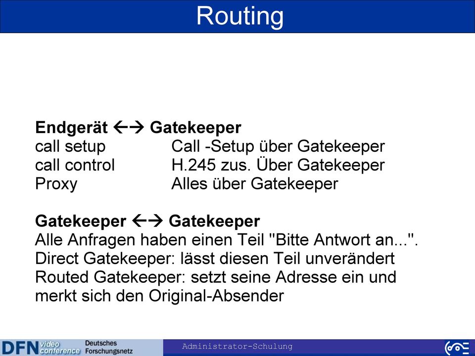 Über Gatekeeper Proxy Alles über Gatekeeper Gatekeeper Gatekeeper Alle Anfragen haben