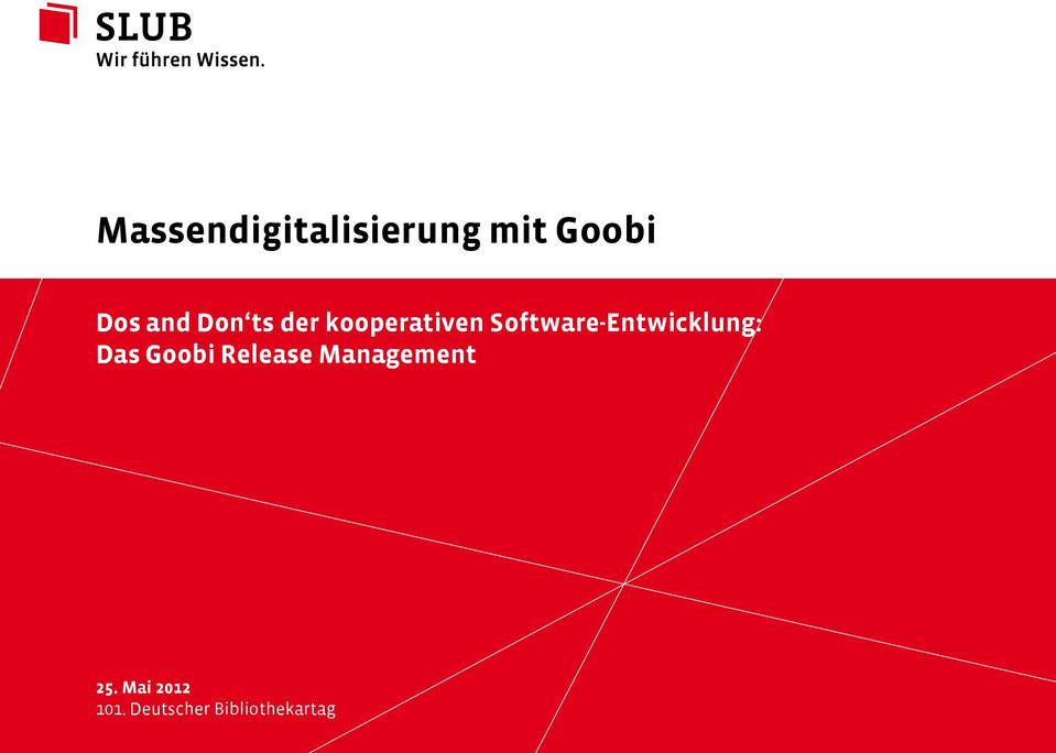 Software-Entwicklung: Das Goobi Release