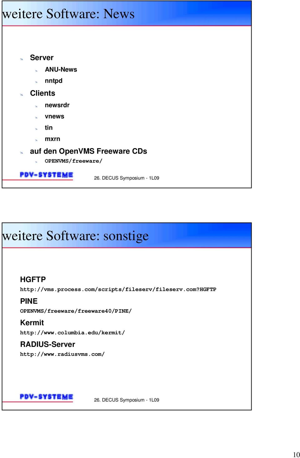 OPENVMS/freeware/ weitere Software: sonstige HGFTP http://vms.process.