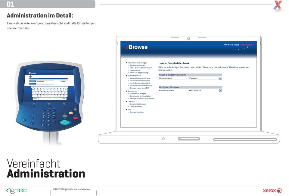 Benutzerdatenbank Konfiguration Active Directory Benutzerimport von LDAP Speicherorte Speicherorte anlegen Speicherorte an-/abschalten Benutzerzuordnung Speicherorte Lizenzen Bestehende