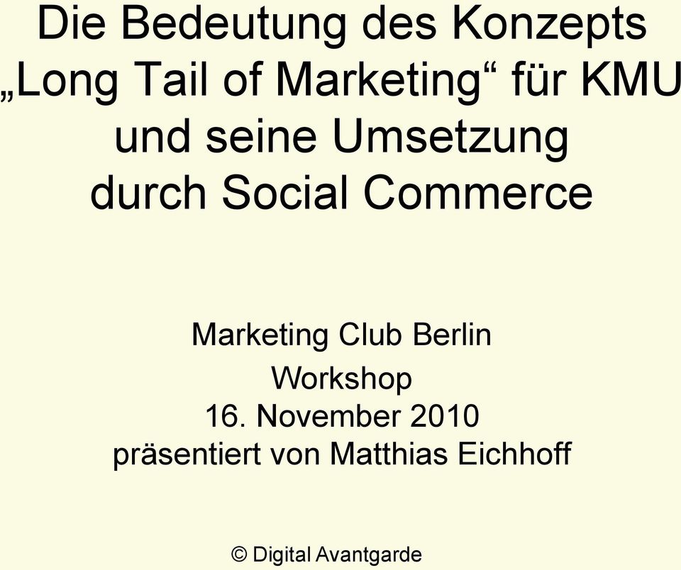 Social Commerce Marketing Club Berlin