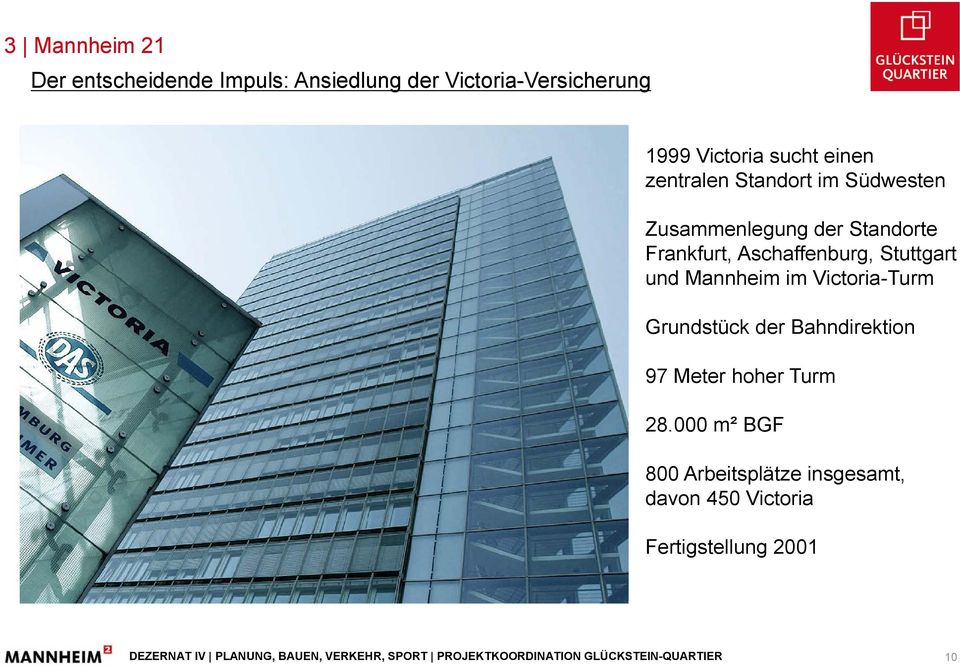 Aschaffenburg, Stuttgart und Mannheim im Victoria-Turm Grundstück der Bahndirektion 97