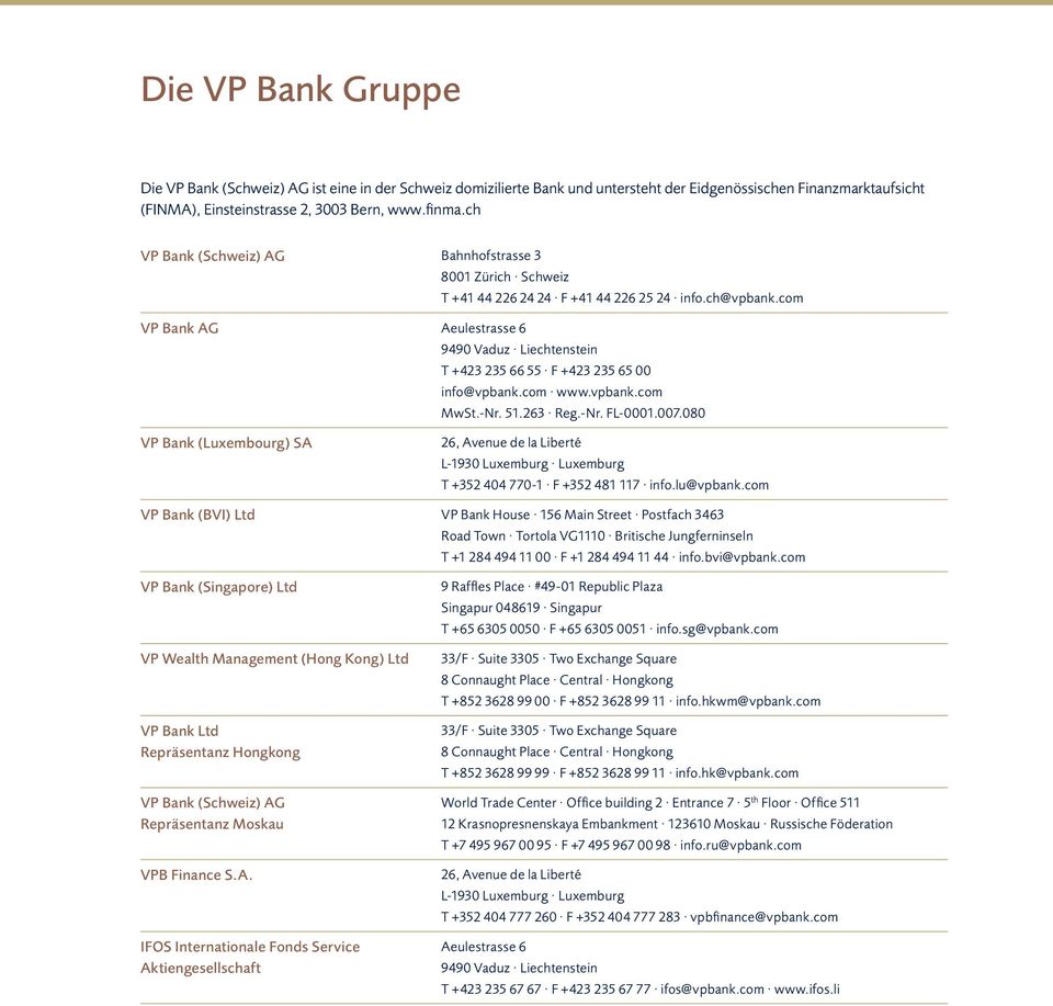 com VP Bank AG Aeulestrasse 6 9490 Vaduz Liechtenstein T +423 235 66 55 F +423 235 65 00 info@vpbank.com www.vpbank.com MwSt.-Nr. 51.263 Reg.-Nr. FL-0001.007.