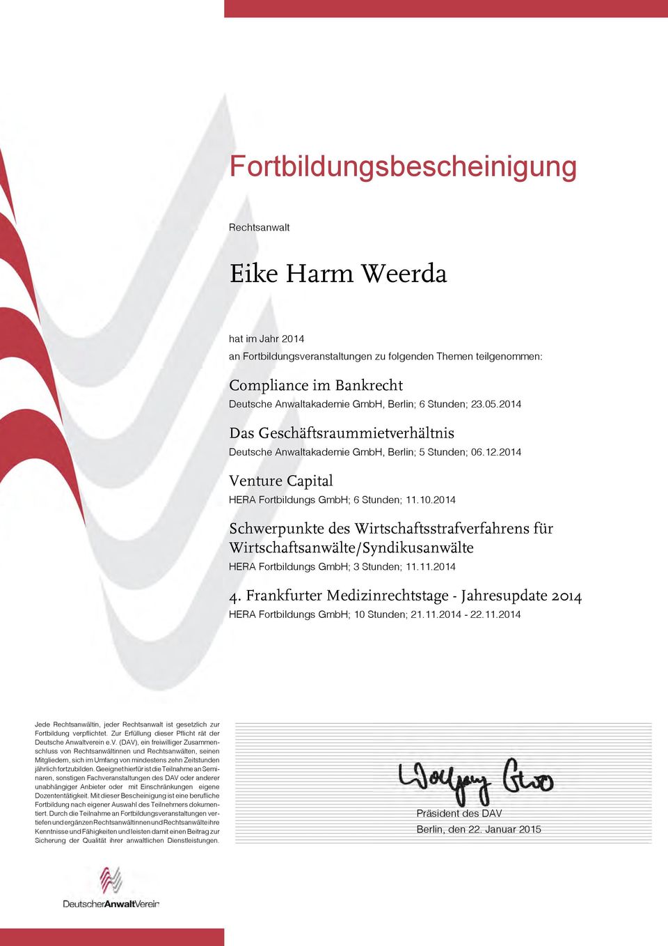 2014 Venture Capital HERA Fortbildungs GmbH; 6 Stunden; 11.10.