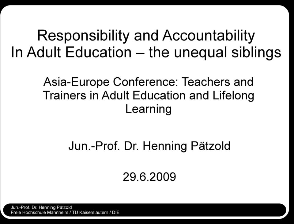Conference: Teachers and Trainers in Adult