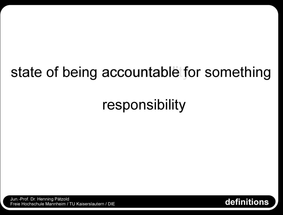 accountability for