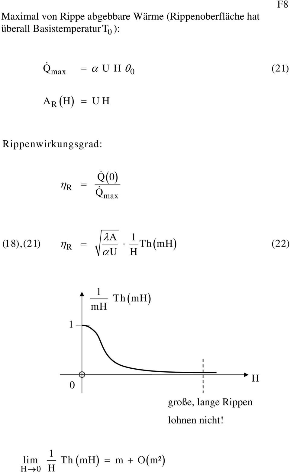 ippnwirkungsgrad: η Q0 Q ma λa 1 (18),(21) η Th( mh ) (22)
