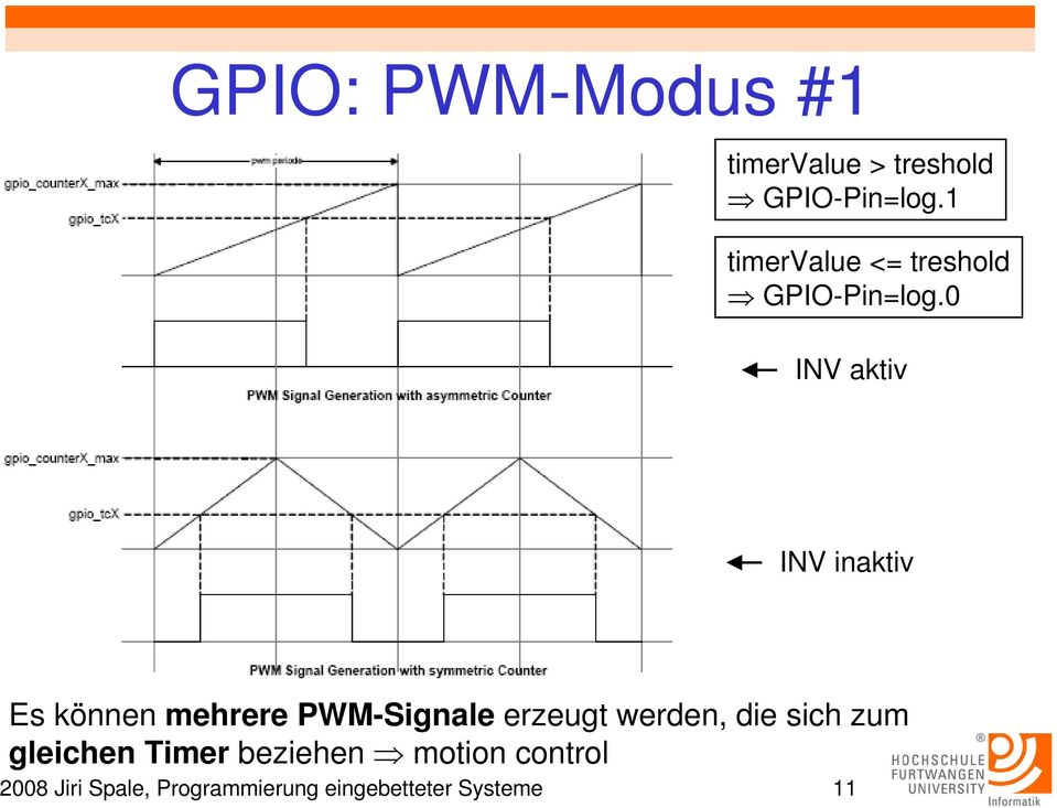 0 INV aktiv INV inaktiv Es können mehrere PWM-Signale erzeugt