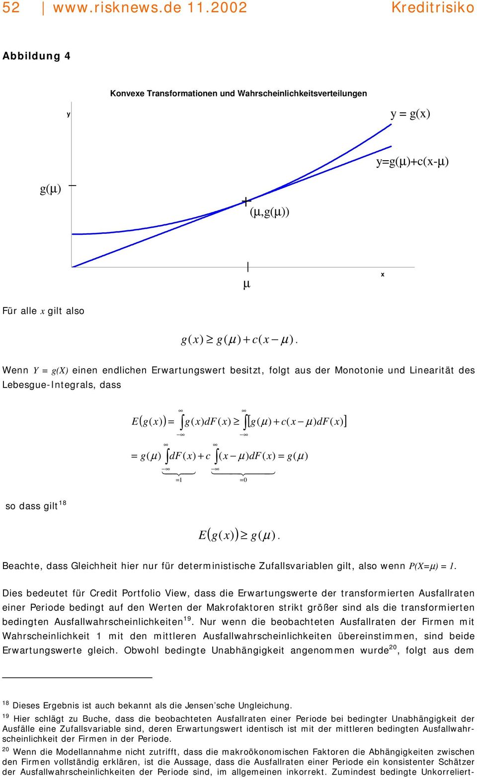 µ ) df( x) = g( µ ) = 0 so dass glt 18 ( g( x) ) g( µ ) E. Beachte, dass Glechhet her nur für determnstsche Zufallsvarablen glt, also wenn P(X=µ) = 1.