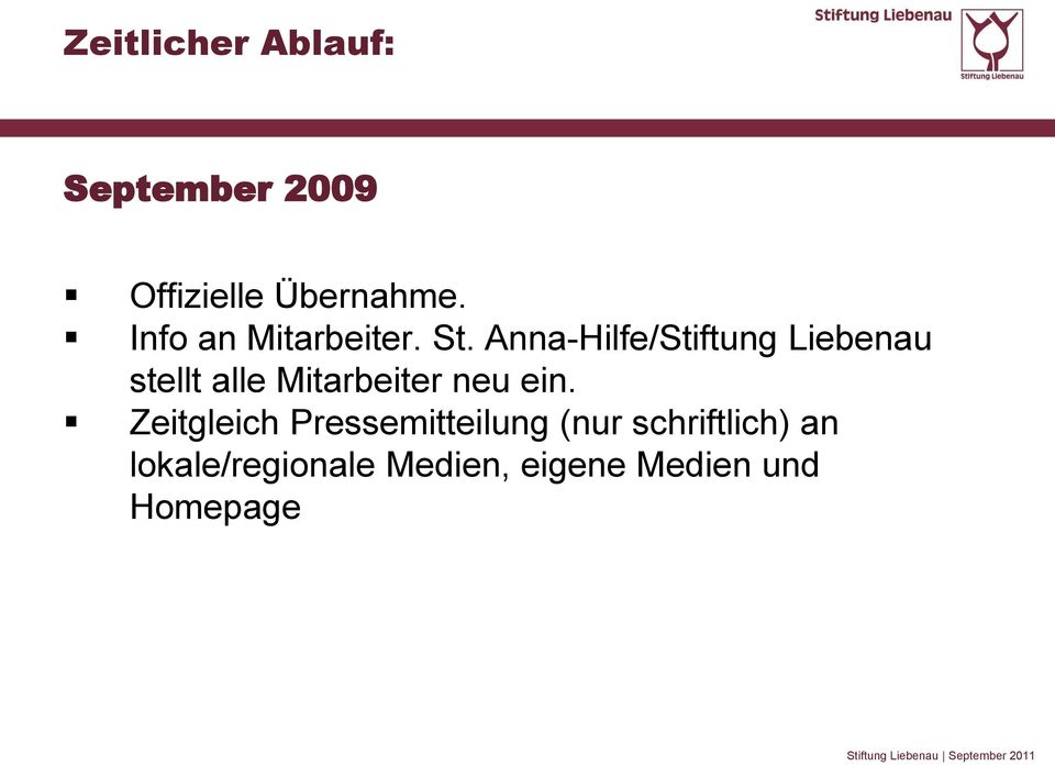 Anna-Hilfe/Stiftung Liebenau stellt alle Mitarbeiter neu ein.