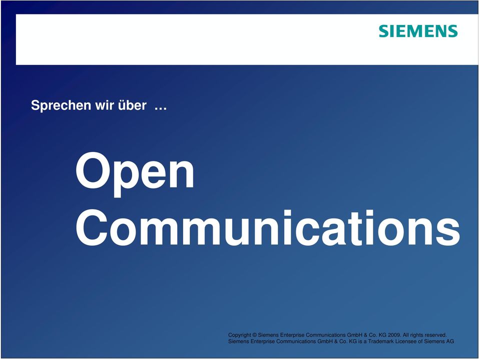 Copyright Siemens Enterprise