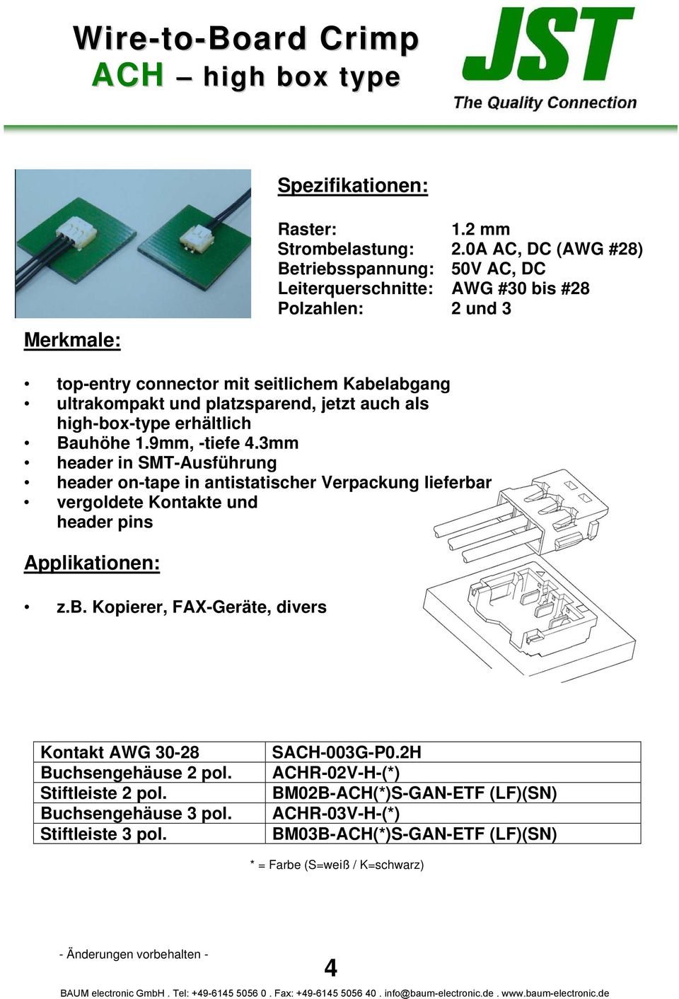 platzsparend, jetzt auch als high-box-type erhältlich Bauhöhe 1.9mm, -tiefe 4.