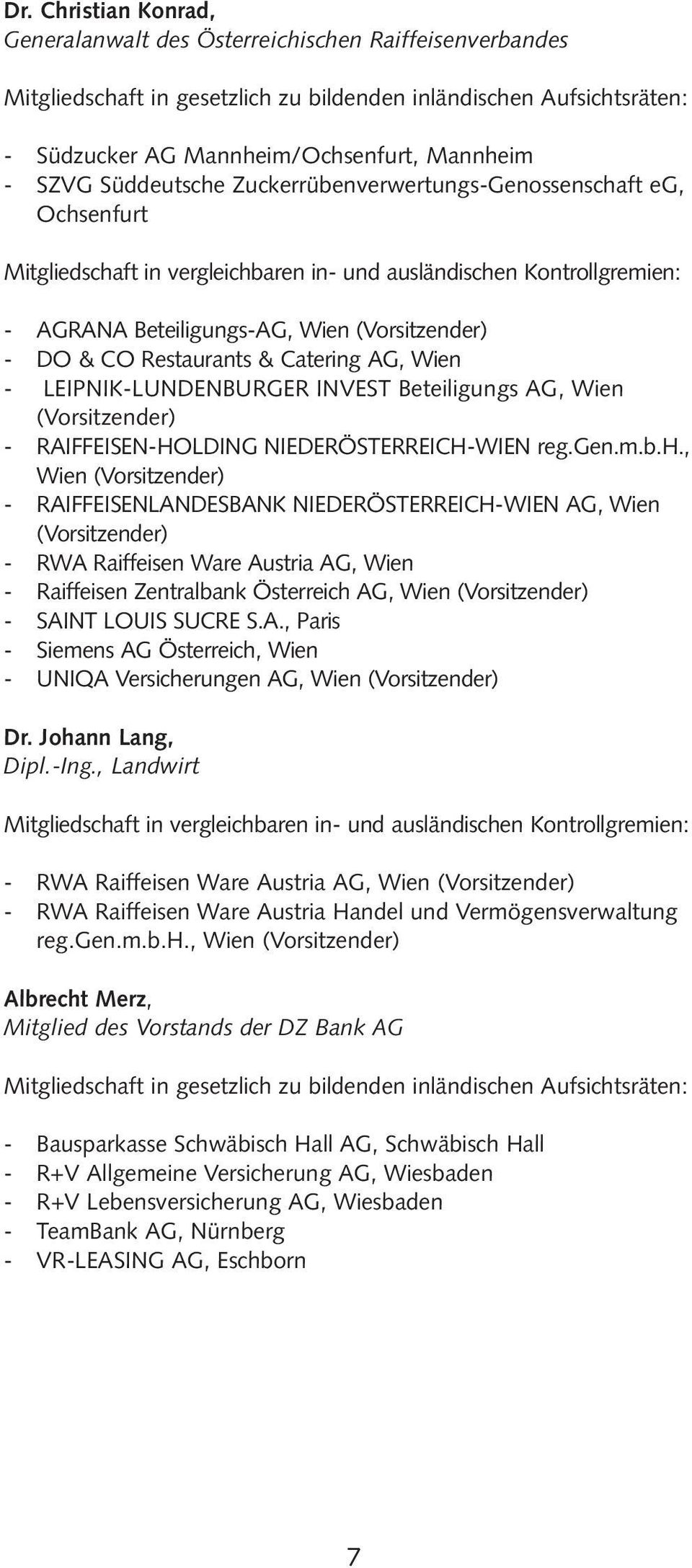 Beteiligungs AG, Wien (Vorsitzender) - raiffeisen-ho