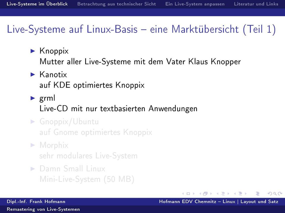 grml Live-CD mit nur textbasierten Anwendungen Gnoppix/Ubuntu auf Gnome