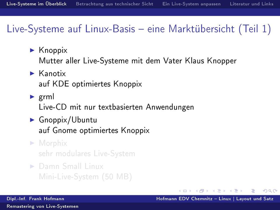 grml Live-CD mit nur textbasierten Anwendungen Gnoppix/Ubuntu auf Gnome