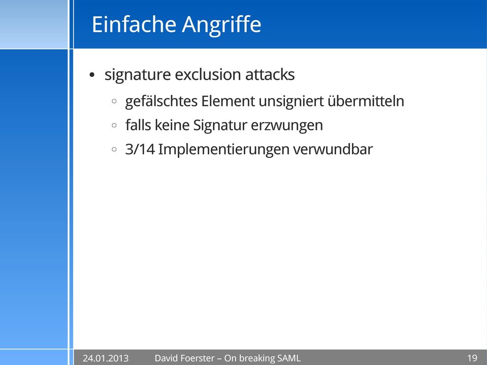 übermitteln falls keine Signatur