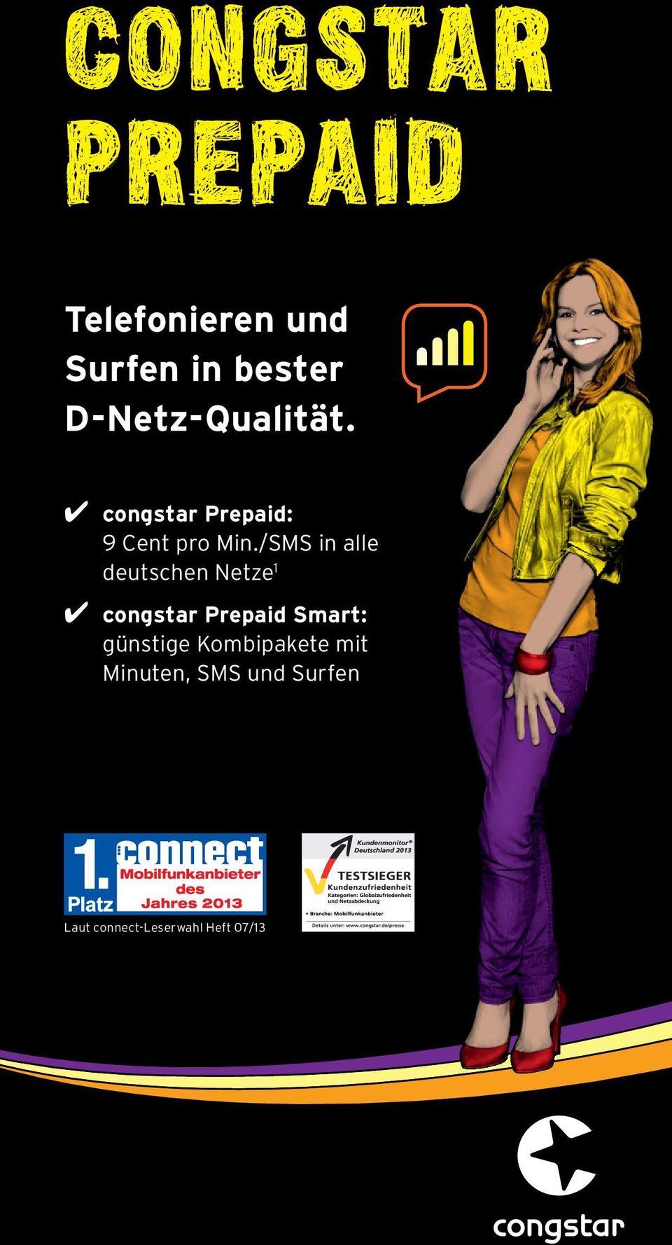 /SMS in alle deutschen Netze 1 congstar Prepaid Smart: