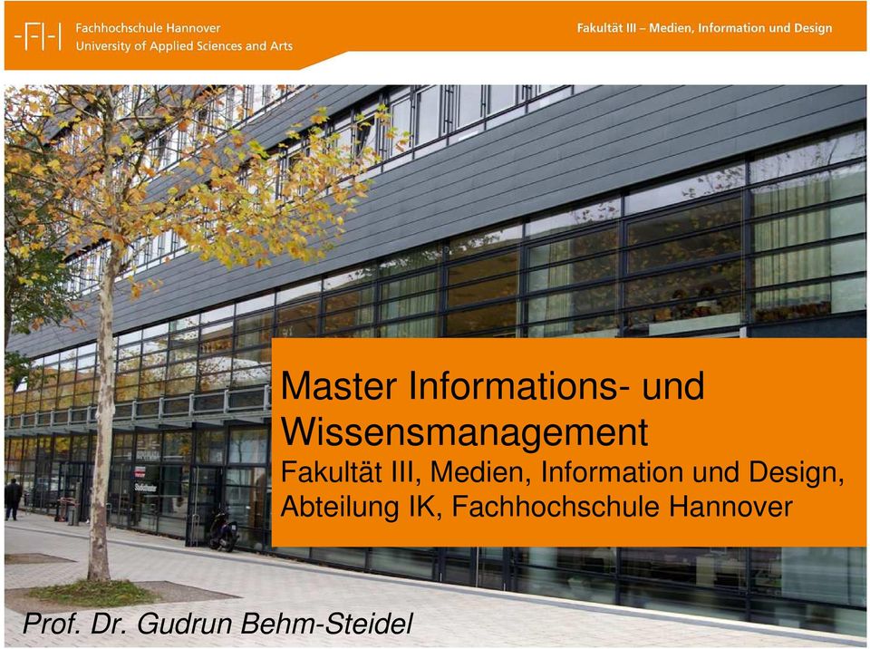Fachhochschule Hannover Prof. Dr.