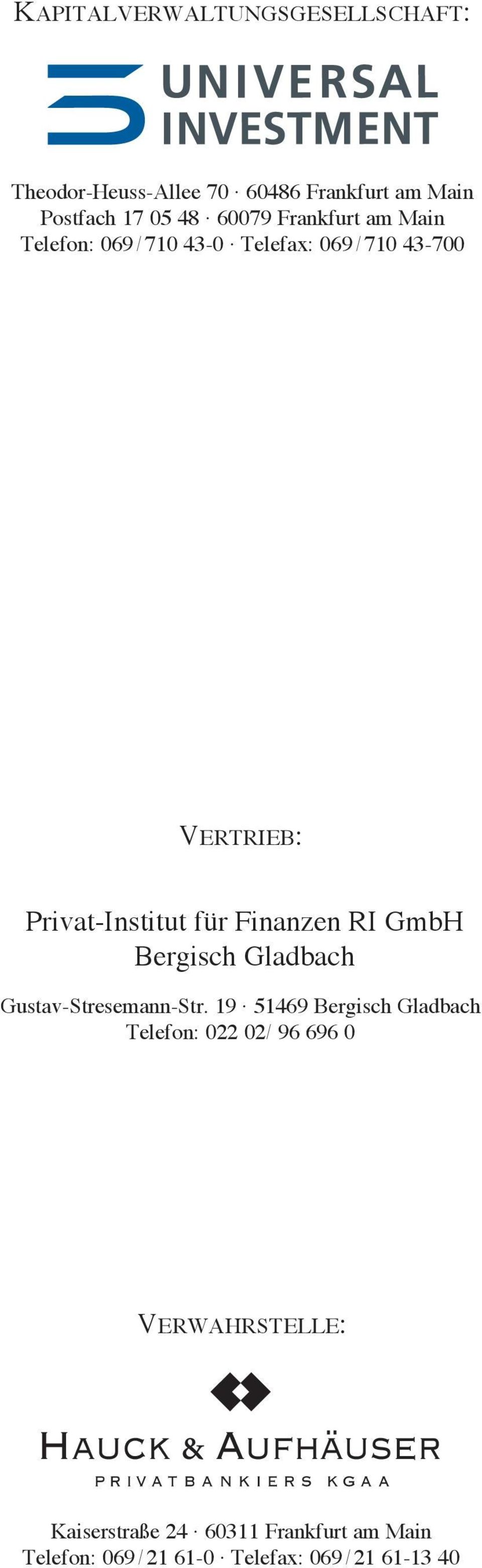 Privat-Institut für Finanzen RI GmbH Bergisch Gladbach Gustav-Stresemann-Str.