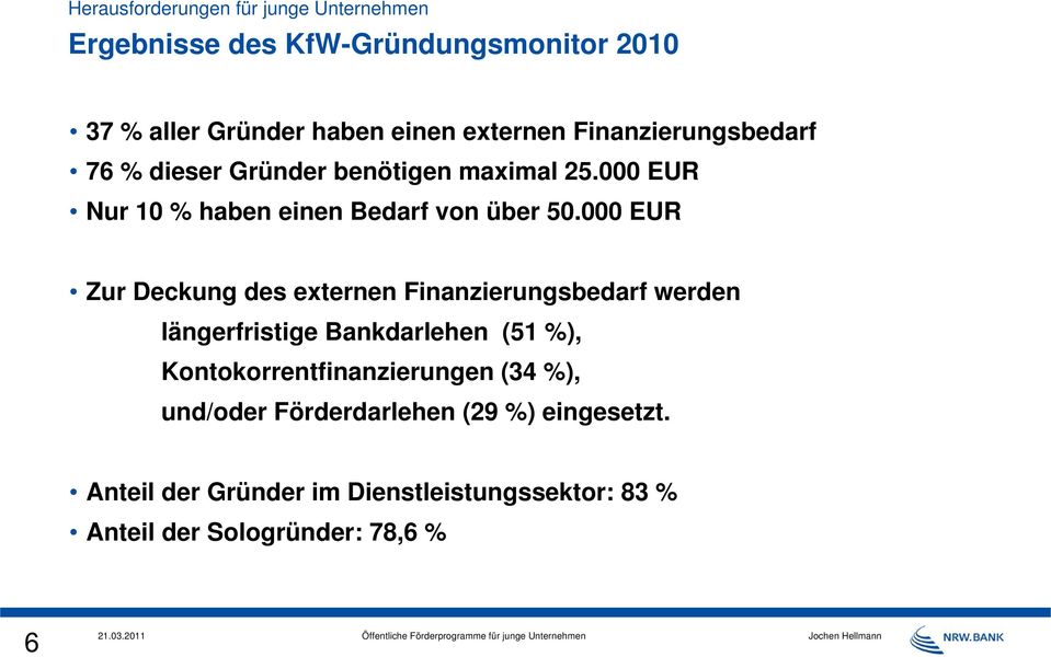 000 EUR Zur Deckung des externen Finanzierungsbedarf werden längerfristige Bankdarlehen (51 %),