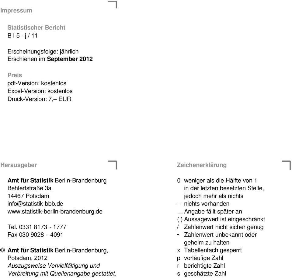 de nichts vorhanden www.statistik-berlin-brandenburg.de Angabe fällt später an ( ) Aussagewert ist eingeschränkt Tel.