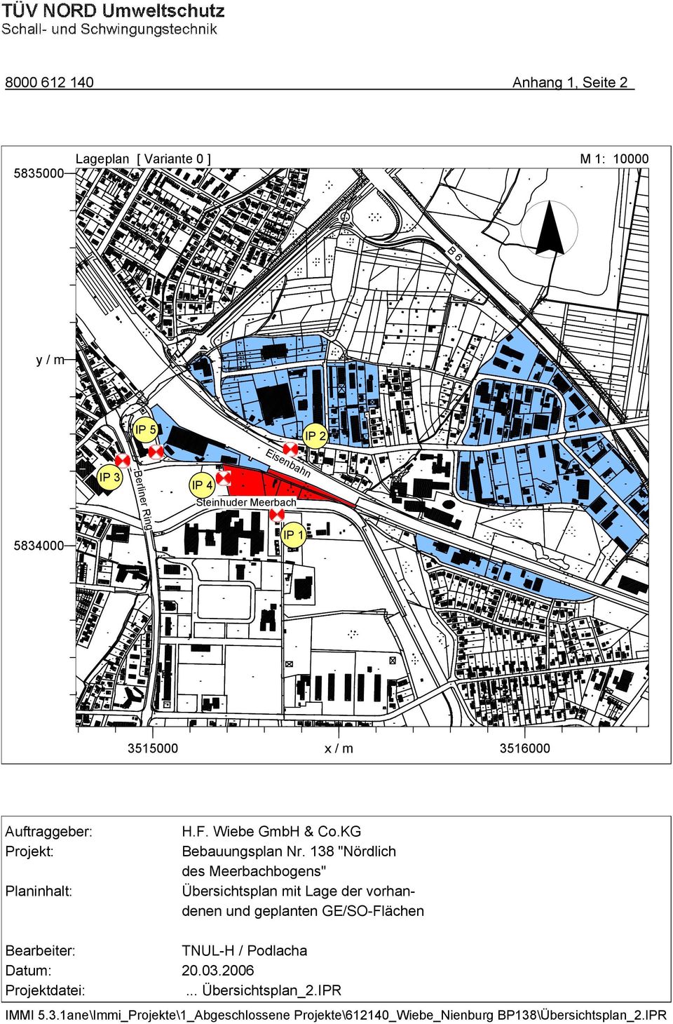 138 "Nördlich des Meerbachbogens" Übersichtsplan mit Lage der vorhandenen und geplanten GE/SO-Flächen Bearbeiter: TNUL-H / Podlacha Datum: