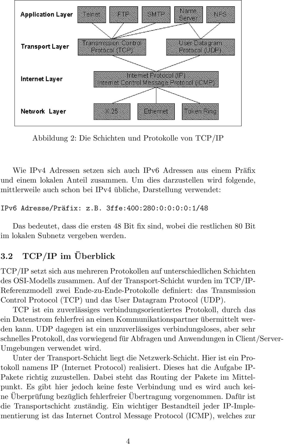 3.2 TCP/IP im Überblick TCP/IP setzt sich aus mehreren Protokollen auf unterschiedlichen Schichten des OSI-Modells zusammen.