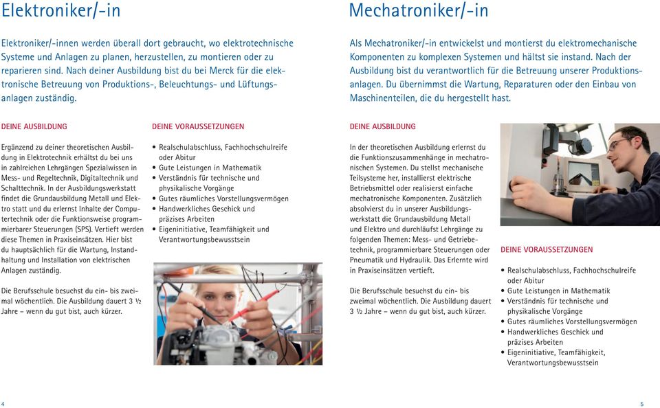 Mechatroniker/-in Als Mechatroniker/-in entwickelst und montierst du elektromechanische Komponenten zu komplexen Systemen und hältst sie instand.