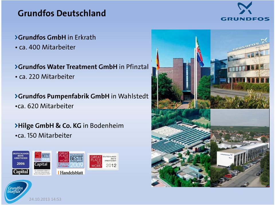 ca. 220 Mitarbeiter Grundfos Pumpenfabrik GmbH in Wahlstedt