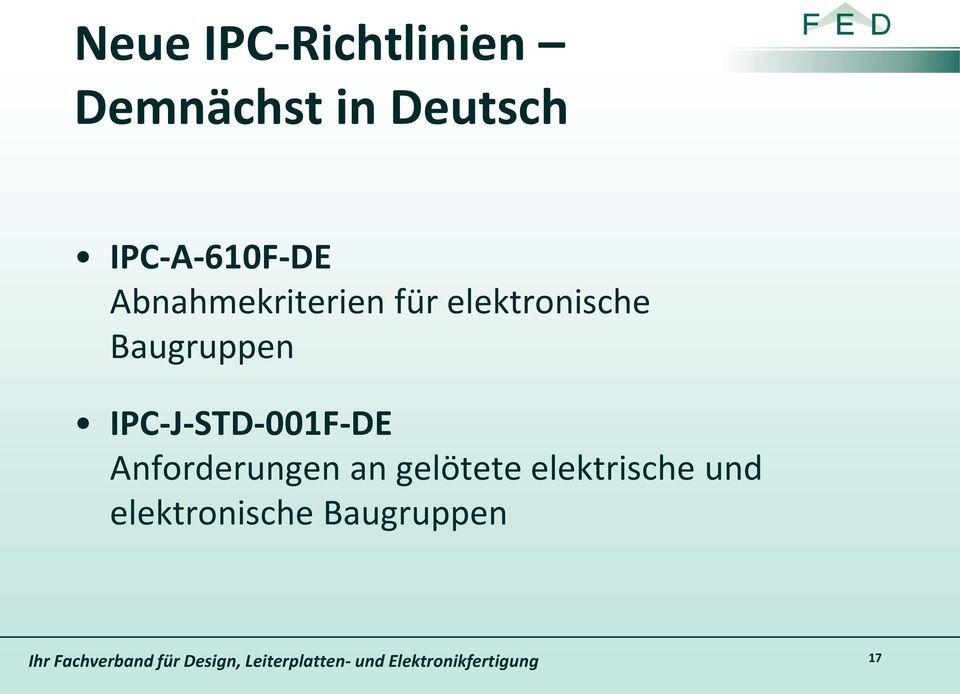 elektronische Baugruppen IPC-J-STD-001F-DE