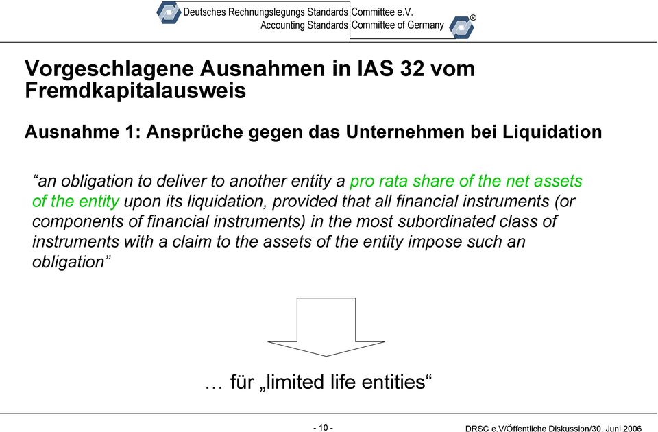 liquidation, provided that all financial instruments (or components of financial instruments) in the most