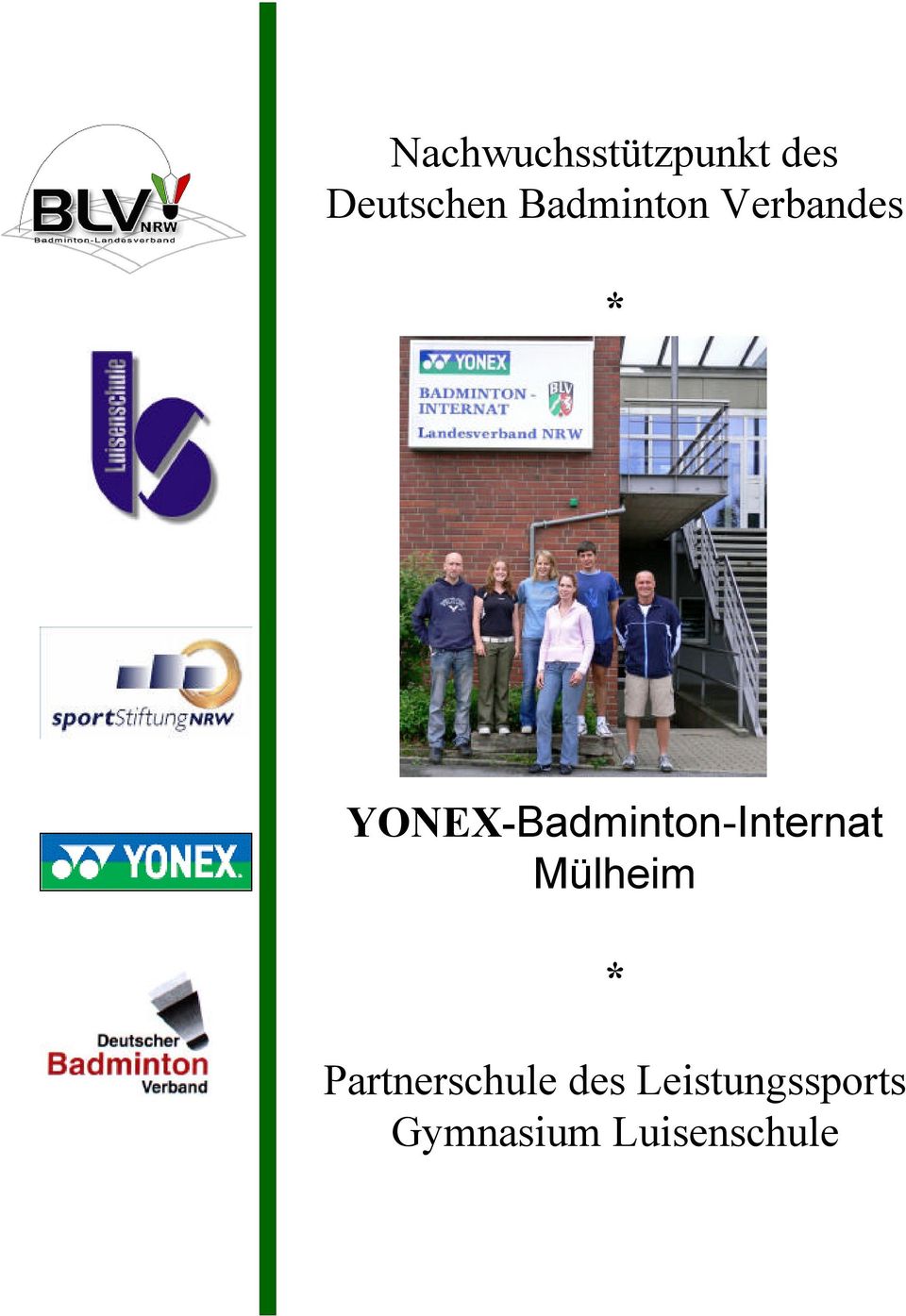 Seite YONEX-Badminton-Internat Mülheim *