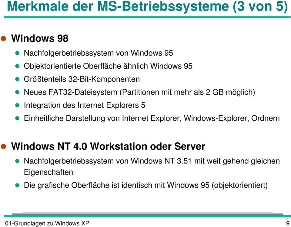 Einheitliche Darstellung von Internet Explorer, Windows-Explorer, Ordnern Windows NT 4.