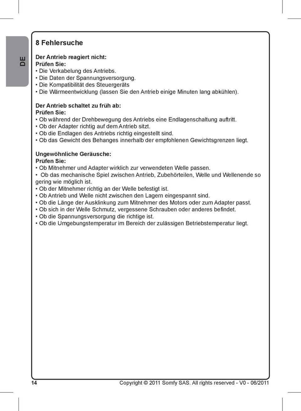 Der ntrieb schaltet zu früh ab: Prüfen Sie: Ob während der Drehbewegung des ntriebs eine Endlagenschaltung auftritt. Ob der dapter richtig auf dem ntrieb sitzt.