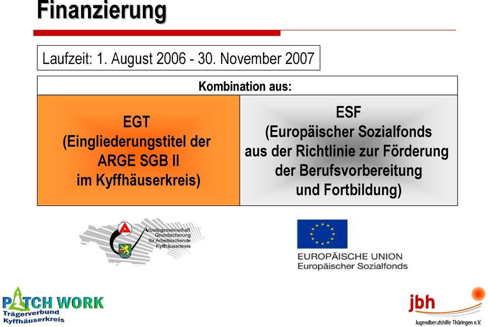 Kyffhäuserkreis) Kombination aus: ESF (Europäischer