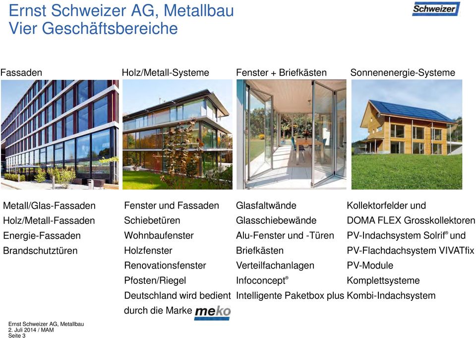 Deutschland wird bedient durch die Marke Glasfaltwände Kollektorfelder und Glasschiebewände DOMA FLEX Grosskollektoren Alu-Fenster und -Türen