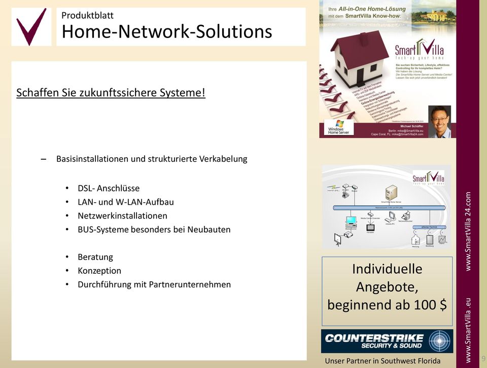 W-LAN-Aufbau Netzwerkinstallationen BUS-Systeme besonders bei Neubauten