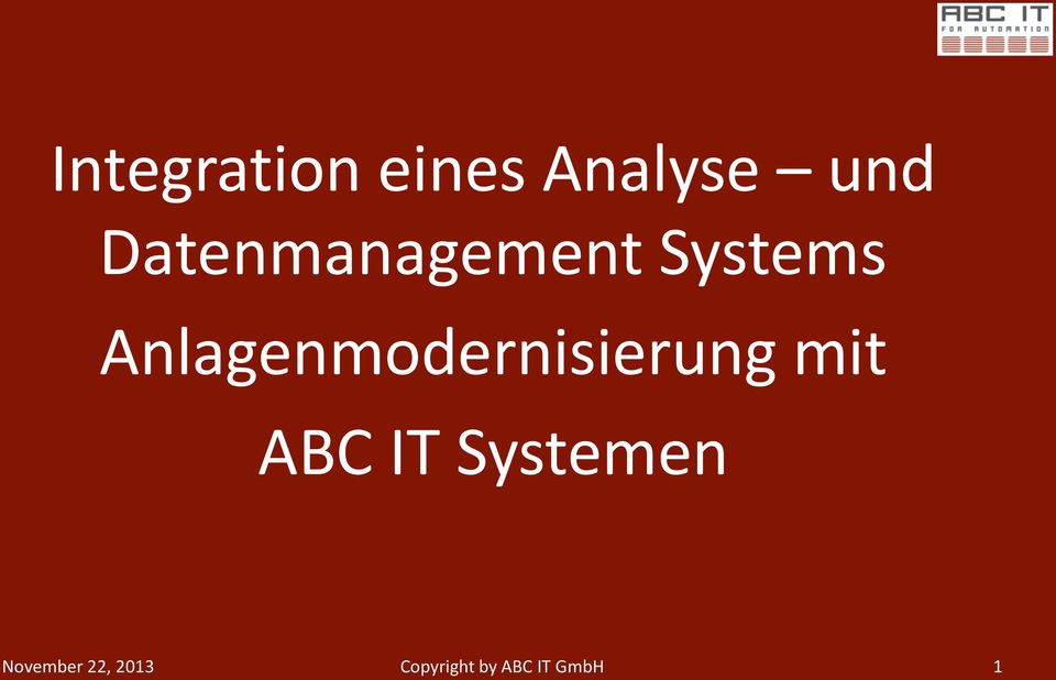 Anlagenmodernisierung mit ABC IT