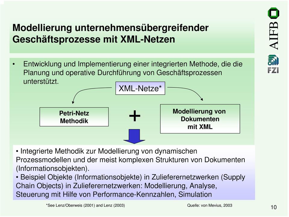 XML-Netze* Petri-Netz Methodik + Modellierung von Dokumenten mit XML Integrierte Methodik zur Modellierung von dynamischen Prozessmodellen und der meist komplexen