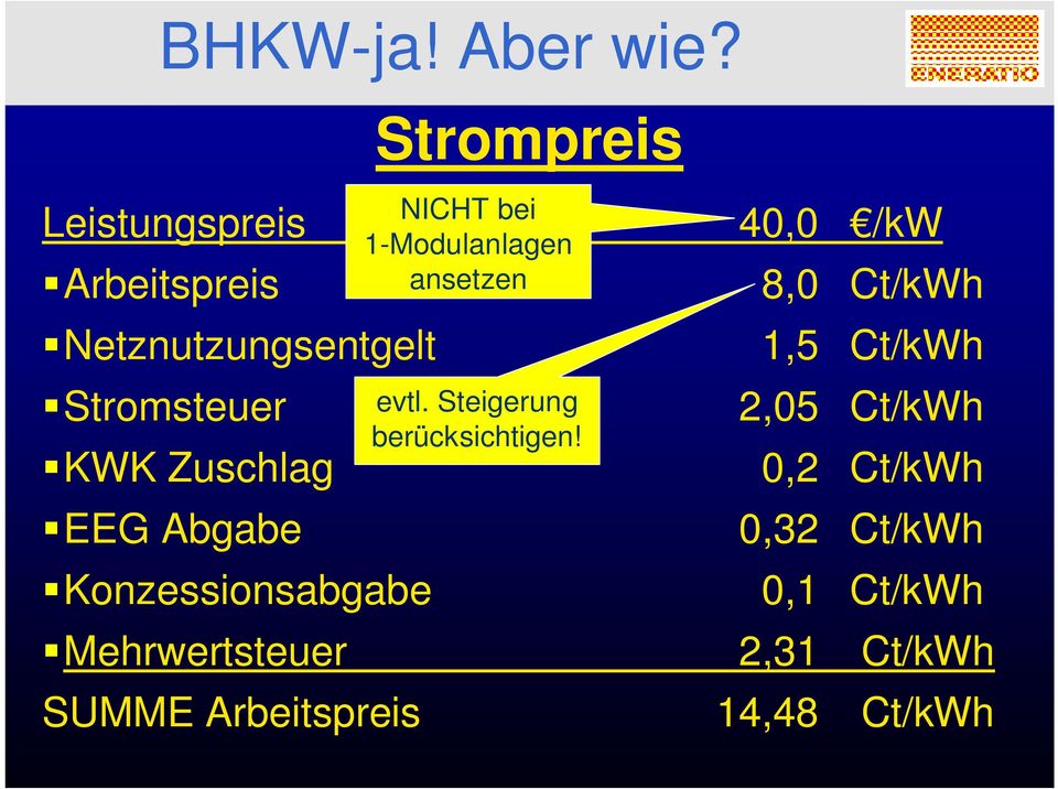 Steigerung berücksichtigen!