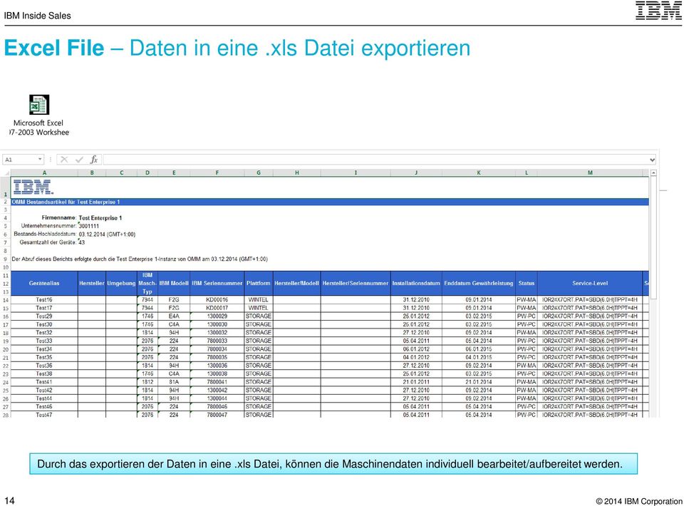 Worksheet Durch das exportieren der Daten in eine.