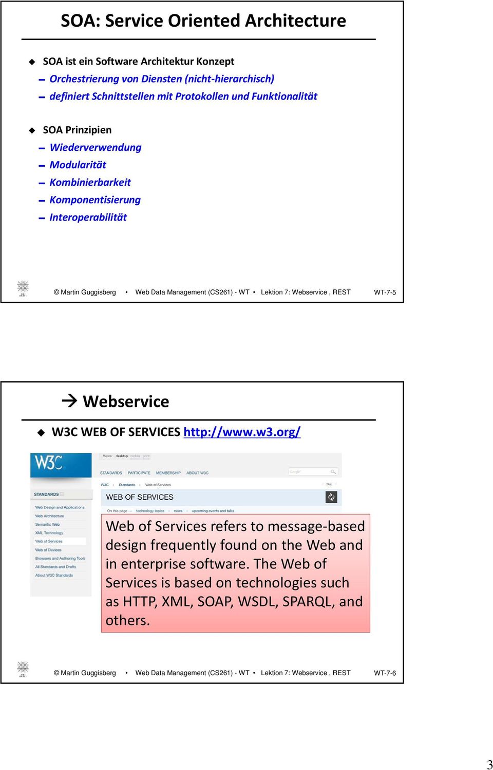 Interoperabilität WT-7-5 Webservice W3C WEB OF SERVICES http://www.w3.