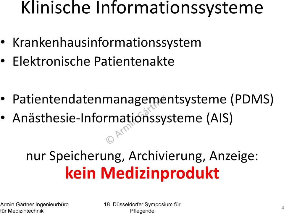Patientenakte Patientendatenmanagementsysteme (PDMS)