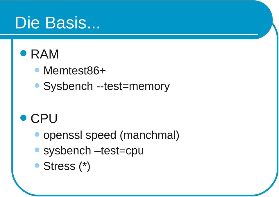--test=memory CPU openssl