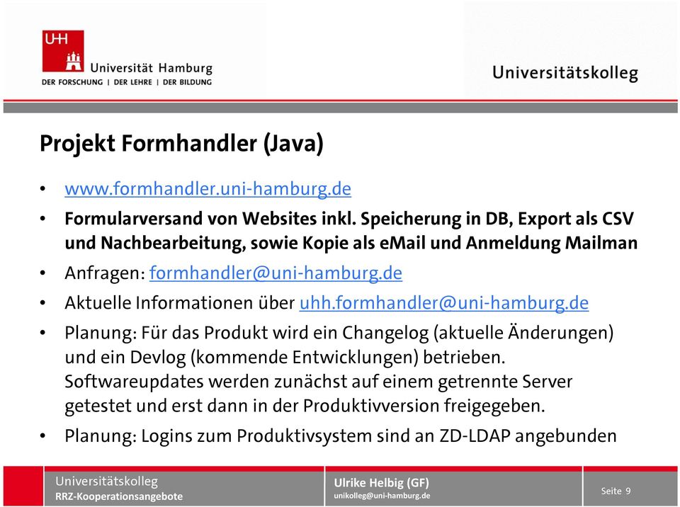 de Aktuelle Informationen über uhh.formhandler@uni-hamburg.