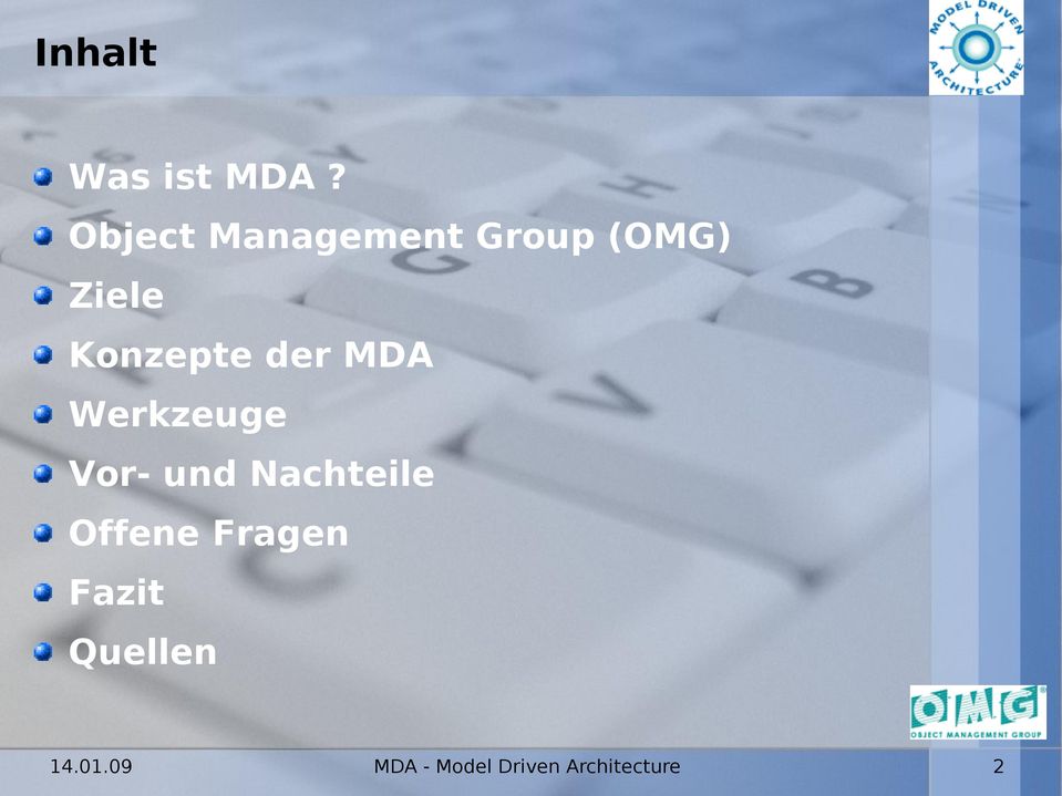 Konzepte der MDA Werkzeuge Vor- und