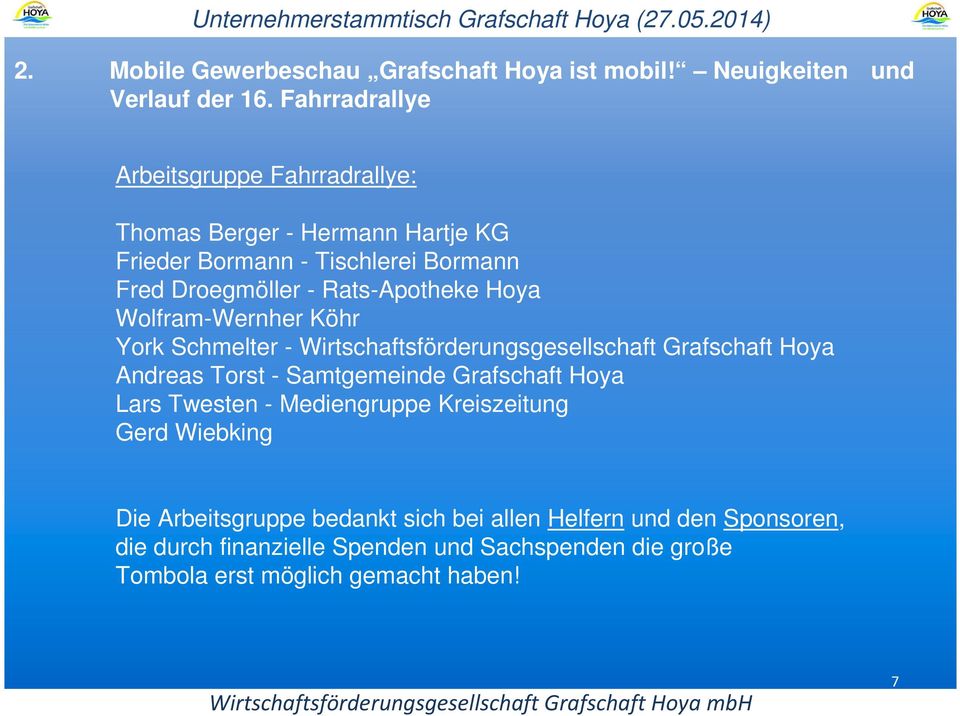 Rats-Apotheke Hoya Wolfram-Wernher Köhr York Schmelter - Wirtschaftsförderungsgesellschaft Grafschaft Hoya Andreas Torst - Samtgemeinde