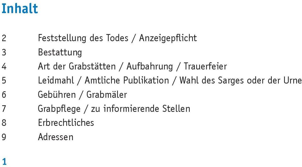 Amtliche Publikation / Wahl des Sarges oder der Urne 6 Gebühren /